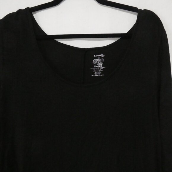 GEORGE | 1X | Classic Black Long Sleeve Top | Scoop Neck | Lace Bottom Trim - Picture 4 of 16